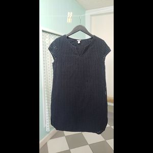 Merona black mini dress with eyelets pullover casual